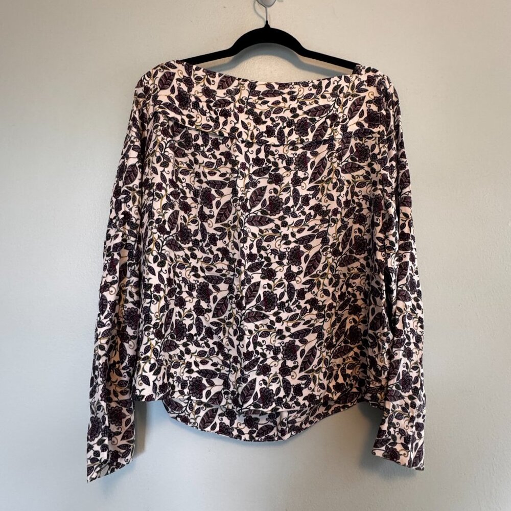 Women’s Drapey Floral Boat Neck Top – Size Large - MF0226 - Picture 5 of 10